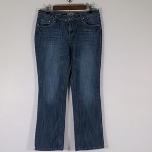 Earl Jeans dark wash straight leg jeweled pocket